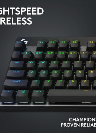 Logitech G PRO X TKL Lightspeed Wireless Gaming Keyboard, Ultra-Portable Tenkeyless Design, LIGHTSYNC RGB, PBT keycaps, Tactile Switches (GX Brown) - Black
