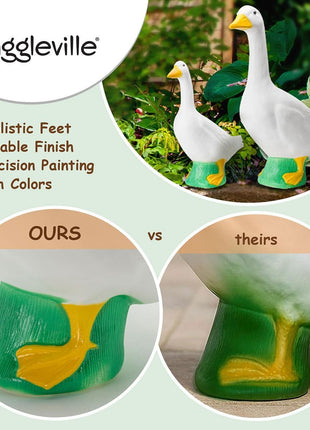 Fox Valley Traders Official Gaggleville 23 inch Large White Goose, Plastic Garden Décor, Vibrant and Clean Painted Goose Feet - Indoor or Outdoor Decorative Figurine for Garden, Patio, or Entryway Accent