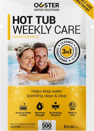 Bio Ouster 3in1 Weekly Hot Tub Cleaner, Conditioner, Clarifier - Hot Tub Chemicals for Standard & Inflatable Spas - Spa Chemicals for Crystal Clear & Sparkling Clean Water - Made in USA (4 Week Kit)