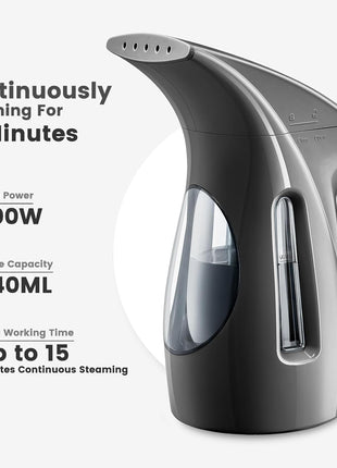 HiLIFE Steamer for Clothes, Portable Handheld Design, 240ml Big Capacity, 700W, Strong Penetrating Steam, Removes Wrinkle, for Home, Office(ONLY FOR 120V)-Black