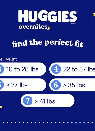 Huggies Size 6 Overnites Baby Diapers: Overnight Diapers, Size 6 (35+ lbs), 84 Ct (2 Packs of 42), Packaging May Vary
