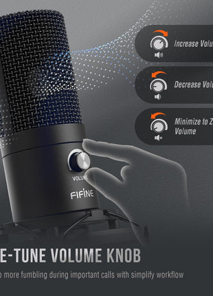 FIFINE Studio Condenser USB Microphone Computer PC Microphone Kit with Adjustable Boom Arm Stand Shock Mount for Instruments Voice Overs Recording Podcasting YouTube Vocal Gaming Streaming-T669