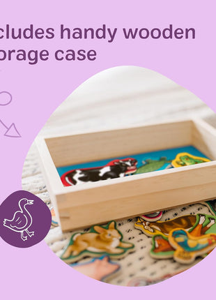 Melissa & Doug 20 Wooden Animal Magnets in a Box