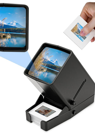 DigitConvert 35mm Slide & Film Negatives Viewer-Slide Viewer with 3X Magnification and LED-Lighted Viewing for 35mm Slides and Negatives, USB or Battery Powered (4AA Batteries & USB Cable Included)