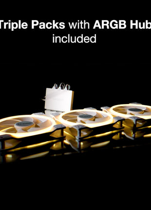 be quiet! Light Wings White 140mm PWM Triple Pack Premium ARGB Low Noise Cooling Fan | 4-Pin | BL102