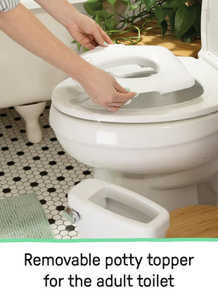 Ingenuity My Size Potty Pro 2-in-1 Potty Training Toilet, Floor Potty with Removable Potty Seat for Standard Toilets, Realistic Flushing Sound, For Toddlers Ages 18+ months, Up to 50 lb