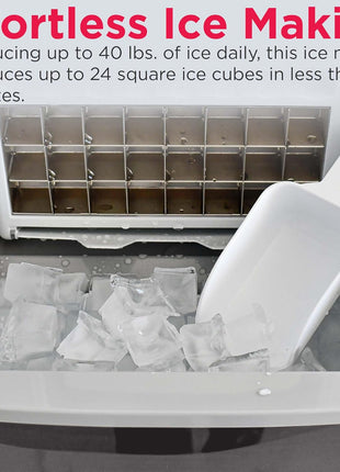 FRIGIDAIRE EFIC452-SS 40 Lbs Extra Large Clear Maker, Stainless Steel, Makes Square Ice