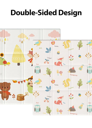 XVISHX Baby Play Mat, 50 x 50 Inch Play Mat Perfect for Use Baby Playpen, Foldable Baby Foam Playmat for Floor, Portable Waterproof Activity PlayMats for Babies, Infants and Toddlers