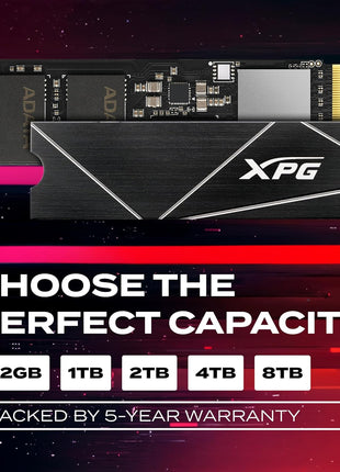 XPG GAMMIX S70 BLADE - PCIe Gen4 Solid State Drive (SSD) - Up to 7400/6800 MB/s Read/Write - Aluminum Heatsink - Gamers, Creators & PC Builders - Compatible with PS5, Laptops & PCs - AGAMMIXS70B-4T-CS