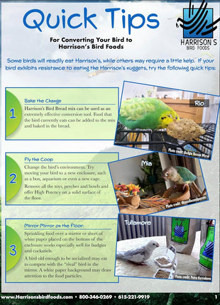 Harrison's Bird Foods Bird Food Adult Lifetime Fine Certified Organic Non-GMO Formula Bird Food 1lb