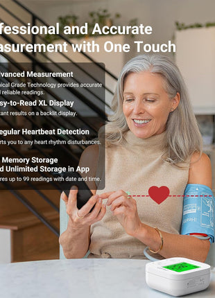 iHealth Track Smart Upper Arm Blood Pressure Monitor with Wide Range Cuff That fits Standard to Large Adult Arms, Bluetooth Compatible for iOS & Android Devices