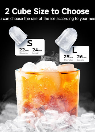 EUHOMY Ice Maker Countertop, 9 Cubes Ready in 6 Mins, 26lbs/24H, Self-Cleaning, Portable Ice Maker Machine with Carry Handle, Basket and Scoop, 2 Sizes of Bullet Ice for Home, Kitchen, Office