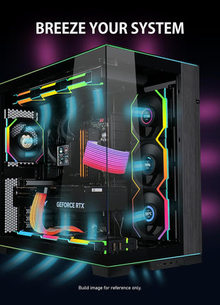 Lian Li UNI Fan SL Wireless (Reverse Blade) 120mm ARGB Fan - Triple Pack - 2.4 GHz Wireless Signal for RGB & Fans Control - Daisy-Chain Design - Controller Included and Required - Black (12RSL1W3B)
