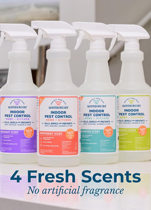 Wondercide - Indoor Pest Control Spray for Home and Kitchen - Ant, Roach, Spider, Fly, Flea, Bug Killer and Insect Repellent - with Natural Essential Oils - Pet and Family Safe— Peppermint 32 oz