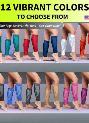 BLITZU Calf Compression Sleeves for Men and Women. Footless Compression Socks Support for Varicose Vein, Nursing, Running. Leg Sleeve Brace for Shin Splints, Pain Relief & Reduces Swelling Black L xL