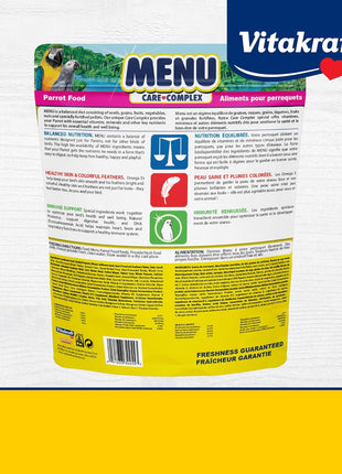 Vitakraft Menu Premium Parrot Food - Vitamin-Fortified - Macaw, Amazon, Conure, and Parrot Food for Large Birds 5 Pound (Pack of 1)