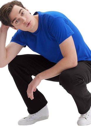 Hanes Men's Sweatpants Pack - 3-Pack - Essentials Midweight Cotton Jersey Lounge Pants - Open Bottom - Pockets - 32"