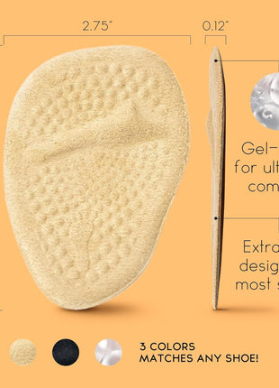 Walkize Metatarsal Pads Women | Heel Inserts for Women | Ball of Foot Cushions (2 Pairs Foot Pads) All Day Pain Relief and Comfort One Size Fits Shoe Inserts