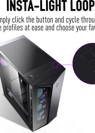 MSI MPG GUNGNIR 110R - Premium Mid-Tower Gaming PC Case - Tempered Glass Side Panel - 4 x ARGB 120mm Fans - Liquid Cooling Support up to 360mm Radiator - Two-Tone Design