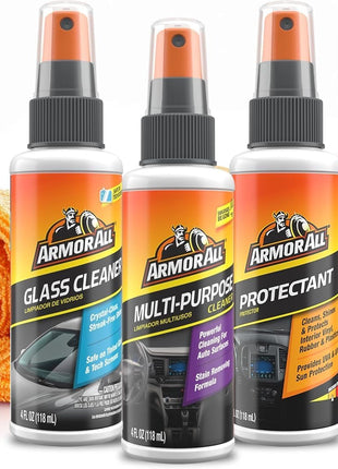 Armor All Car Wash and Car Interior Cleaner Kit, Includes Towel, Tire Foam, Glass Spray, Protectant Spray and Cleaning Spray, Multicolor, 5 Count (Pack of 1)