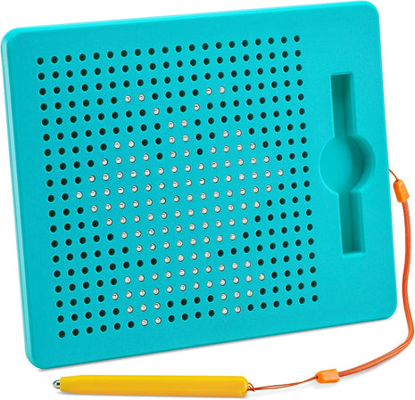 Magnetic Drawing Board for Kids & Toddlers, Airplane & Car Ride Activities | Magnetic Tablet Toy with Beads & Stylus Pen, Travel Toys for Toddlers, Road Trip & Flight Activity, Gift for Boys & Girls