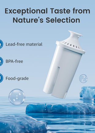 AQUA CREST Replacement for Brita® Filter, Brita® Water Pitchers and Dispensers, Classic OB03, Mavea® 107007, and More, NSF Certified Pitcher Water Filter, 1 Year Filter Supply, 6 Count