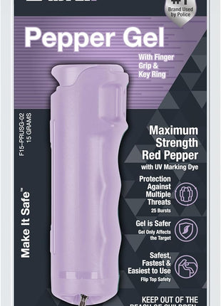 Sabre Pepper Gel - Fast Flip Top, Snap-Clip Keychain, Easy to Use & Carry, Maximum Police Strength OC Spray with UV Dye for Self Defense, 10 Second Spray Time, Finger Grip for Faster Aim, 0.54 fl oz