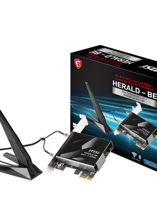 MSI Herald-BE WI-FI 7 MAX (Wi-Fi 7, 802.11BE, Bluetooth 5.4, PCIe, Multi-Link Operation Technology, External Antenna)
