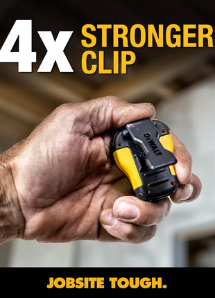 DEWALT Wearable Bluetooth Speaker (Updated Version), Clip-On Wireless Jobsite Pro Water-Resistant Portable Speaker (Non-Magnetic), Built-in Mic for Hands-Free Music/Calls, Bluetooth Speaker (Yellow)
