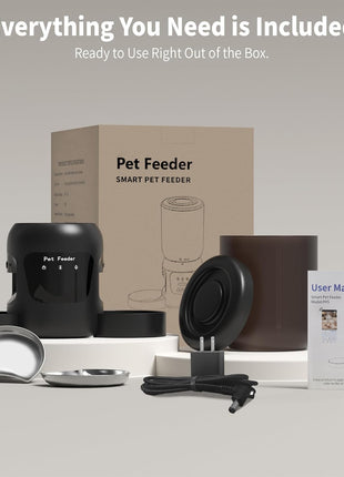 Automatic Cat Feeder with Camera, 5.2L Smart Food Dispenser for Cat & Dog | 1080P HD Video with Night Vision, 2.4G/5G WiFi Pet Feeder, 2-Way Audio & Meal Call Pet Food Dispenser, Motion Capturing