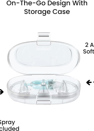 Lulyboo Baby Nasal Aspirator with Case - Reusable BPA-Free Snot Sucker with Soft Tips, Gentle & Effective Relief for Congestion, Easy to Clean, Ergonomic Design for Newborns & Toddlers