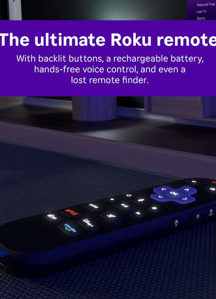 Roku Ultra - Ultimate Streaming Player - 4K Streaming Device for TV with HDR10+, Dolby Vision & Atmos - Bluetooth & Wi-Fi 6 - Rechargeable Voice Remote Pro with Backlit Buttons - Free & Live TV