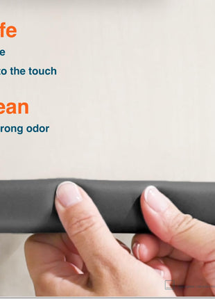 Roving Cove HeftyFit Edge Protector for Baby Proofing (6ft Large Edge Only), Heavy-Duty Soft Rubber Foam Furniture Edge Bumper Guards, Desk Edge Cushion, Wall Corner Covers, 3M Adhesive, Onyx Black