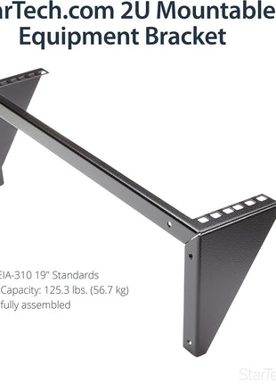 StarTech.com 2U Vertical Wall Mount Patch Panel Bracket - Steel Rack Mount Bracket w/Hardware for 19 inch Network, Server and Data Equipment , TAA (RK219WALLV)