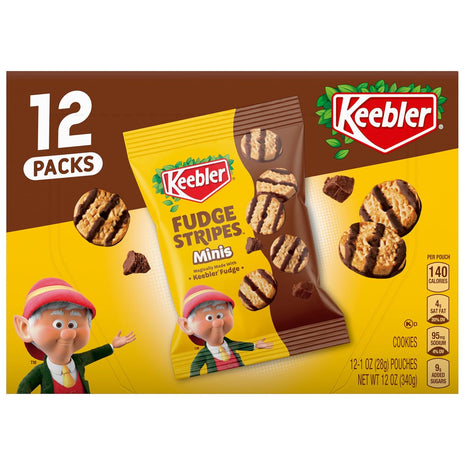 Keebler On-The-Go Fudge Stripes Cookies, 12oz, 12ct