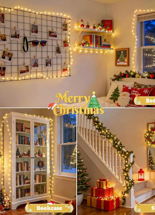 JMExSUSS 2 Pack Fairy Lights Battery Operated with Remote, Total 400 LED 132ft Battery Powered String Lights, Christmas Twinkle Lights for Bedroom Indoor Outdoor Patio Tree Christmas Decor, Warm White