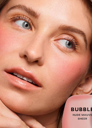 Saie Dewy Glow Duo - Dew Liquid Blush - (.40 oz, Lady), Glossybounce Lip Gloss-Oil Hybrid (.17 oz, Bubble) - Hydrating, Vegan Makeup for Radiant Cheeks & Lips