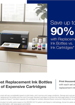 Epson EcoTank ET-2400 Wireless Color All-in-One Supertank Printer | Cartridge-free print, scan, copy; up to 10 ppm, borderless photo printing; ideal for home and everyday use