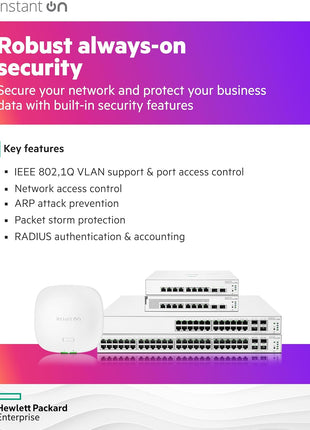 HPE Networking Instant On Switch Series 1930 48-Port Gb Smart-Managed Layer 2+ Ethernet Switch | 48x 1G | 4X SFP+ | US Cord (JL685A#ABA)