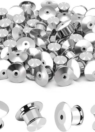 40PCS Locking Pin Back Locking Pin Keeper Clasp, Metal Pin Backing for Brooch Enamel Lapel Pin Lock