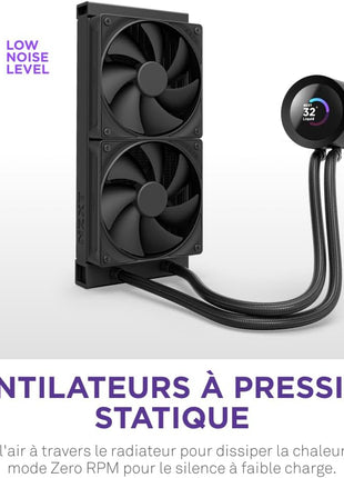 NZXT Kraken Plus 240 – AIO CPU Liquid Cooler – 240mm Radiator – 2 x F120P Fans – Customizable 1.54 inch Square LCD – AMD® AM5, AM4 – Intel® LGA 1851/1700, 1200/115X – Black