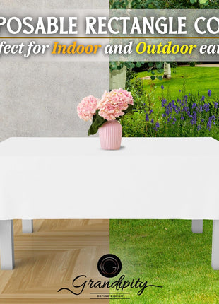 Plastic Table Cloth Disposable 12 Pack 54 x 108 in Rectangle Table Cloths