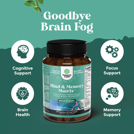 Bundle of Advanced Brain Supplement for Memory and Focus - Nootropics Brain Support and Sam-E 200mg Mood Support Supplement - S-Adenosyl Methionine Sam-E Supplement for Natural Relaxing Mood Boost