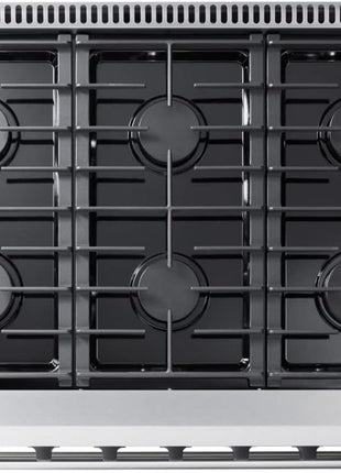 THOR Kitchen Freestanding Professional 36-inch Gas Range in Stainless Steel - Model LRG3601U