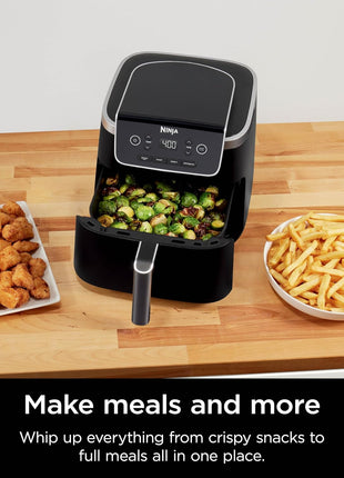 Ninja Air Fryer Pro, 5 Qt, 4-in-1, Grey, AF141 | Air fry, roast, reheat, dehydrate, 1750W, 400F max, Fits 4 lbs fries, Nonstick basket, Dishwasher-safe