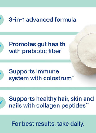 Vital Proteins Advanced Collagen + Colostrum + Prebiotic Fiber, 5oz | VERISOL® Collagen Peptides, Supports Gut & Immune Health, Hair Skin & Nails, Colostrum & Prebiotic Fiber, 16 Servings