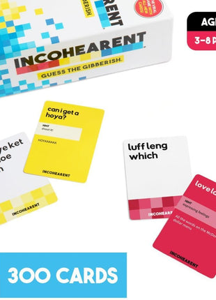 Incohearent by Relatable – Guess the Gibberish Party Game for Adults, Funny Card Game Activity for Groups, Bachelorette Party Favorite, Summer Fun for Game Night, Travel-Friendly with 300 Cards