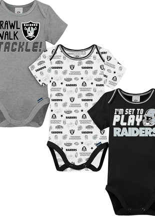 Gerber NFL Unisex-Baby NFL Team 3 Pack Short Sleeve Onesie Bodysuit