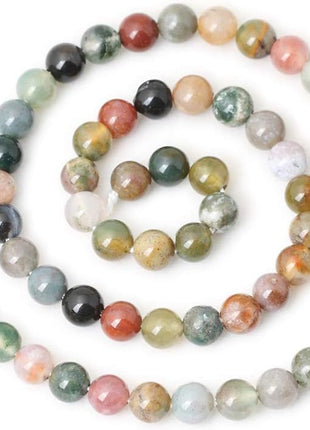 60PCS 6mm Natural Indian Agate Gemstone Round Loose Beads for Jewelry Making DIY 1 Strand 15 inch
