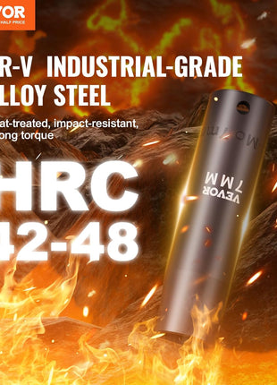 VEVOR 1/2 inch Drive Impact Socket Set, 65 Piece SAE 3/8 inch to 1-1/4 inch and Metric 10-24mm, 6 Point Cr-V Alloy Steel for Auto Repair, Easy-to-Read Size Markings, Rugged Construction, Storage Case